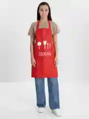 Красный фартук кухонный, женский