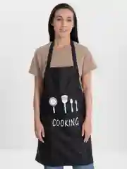 Черный фартук кухонный, женский