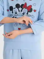 Голубой женский костюм-двойка