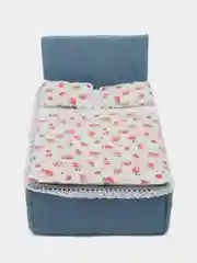 Голубой кровать для кукол с постельным бельем, 20 х 30 см, кроватка для кукол с постельным бельем