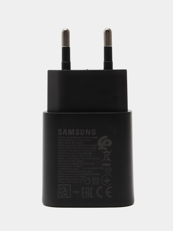Сетевой блок SAMSUNG, Type-C, PD, 3.0A, 20W, черный
