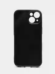 Черный чехол для iPhone (Айфон) 15 / 15 Pro / 15 Pro Max, силиконовый, под карбон