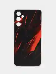Красный чехол на Samsung Galaxy A34 5G (Самсунг A34), прозрачный, с рисунком, защита камеры