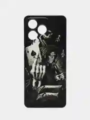 Оливковый силиконовый чехол на Realme C53/C51 (Реалми С53/С51), прозрачный, с рисунком, защита камеры