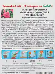 Бегония "Розовый шелк" 10 шт (ампельная, розовая) (СеДеК)