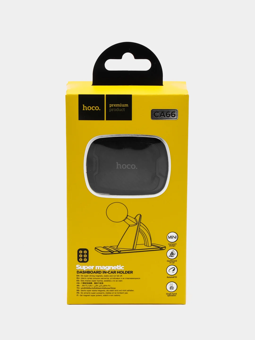 Магнитный держатель Hoco черный мощный для IPHONE XR, 11, 12, 13