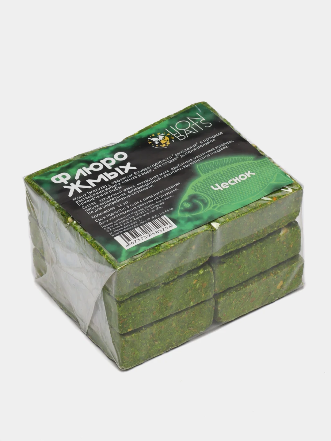 Флюро жмых Lion Baits Макуха чеснок, 12 шт