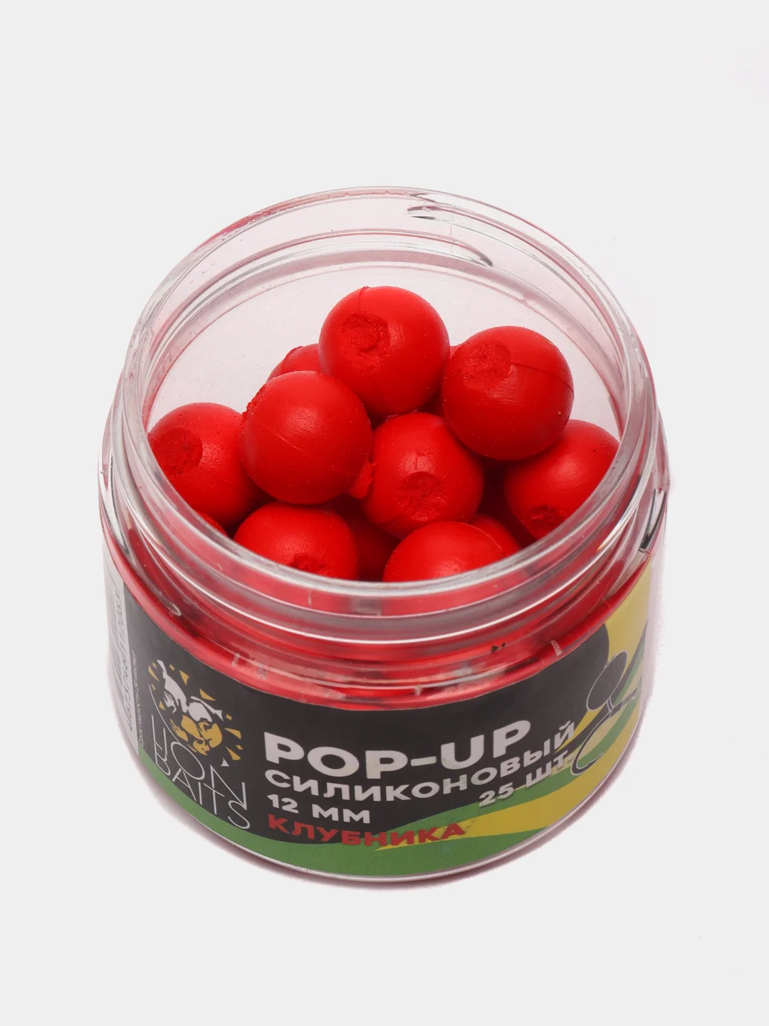 Силиконовый Pop-Up LION BAITS Клубника, 12 мм, 25 шт