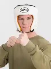 Белый шлем боксёрский боевой RONIN