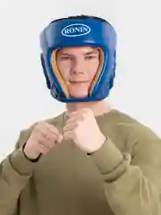 Синий шлем боксёрский боевой RONIN