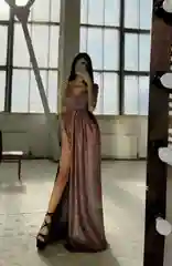 Бордовый вечернее блестящее платье люрекс
