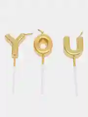 Золотой свечи для торта "I love you"