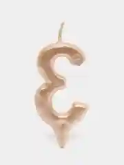 Золотой свеча в торт "Золотая-серебряная", цифра: 0, 1, 2, 3, 4, 5, 6, 7, 8, 9, 7 х 6 см