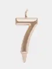 Золотой свеча в торт "Золотая-серебряная", цифра: 0, 1, 2, 3, 4, 5, 6, 7, 8, 9, 7 х 6 см