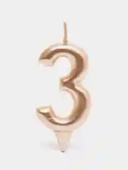 Золотой свеча в торт "Золотая-серебряная", цифра: 0, 1, 2, 3, 4, 5, 6, 7, 8, 9, 7 х 6 см