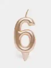Золотой свеча в торт "Золотая-серебряная", цифра: 0, 1, 2, 3, 4, 5, 6, 7, 8, 9, 7 х 6 см