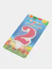 Свеча-цифра для торта "2", красная