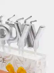 Серебряный свечи "Happy Birthday"
