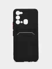 Черный чехол для Itel Vision 3 (Ител Визион 3), с карманом для карт