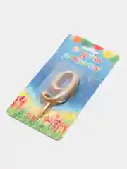 Свеча-цифра для торта "9", золото