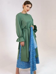 Костюм женский с платьем, сарафан, туника, платок,платье макси, мусульманское платье