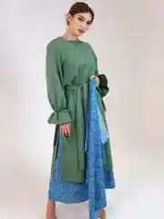 Костюм женский с платьем, сарафан, туника, платок,платье макси, мусульманское платье