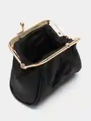 Черный женский кошелек из натуральной кожи