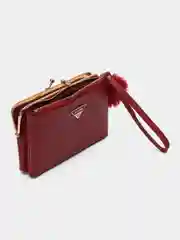 Бордовый женский кошелек, из экокожи