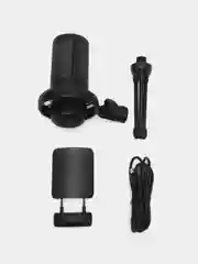 Черный конденсаторный студийный USB-микрофон для записи голоса