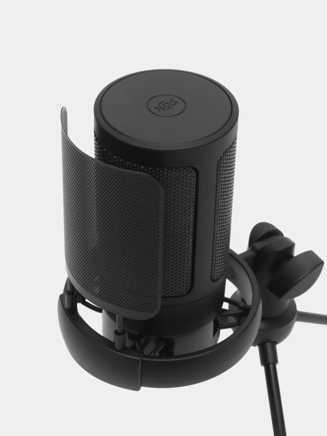 Черный конденсаторный студийный USB-микрофон для записи голоса