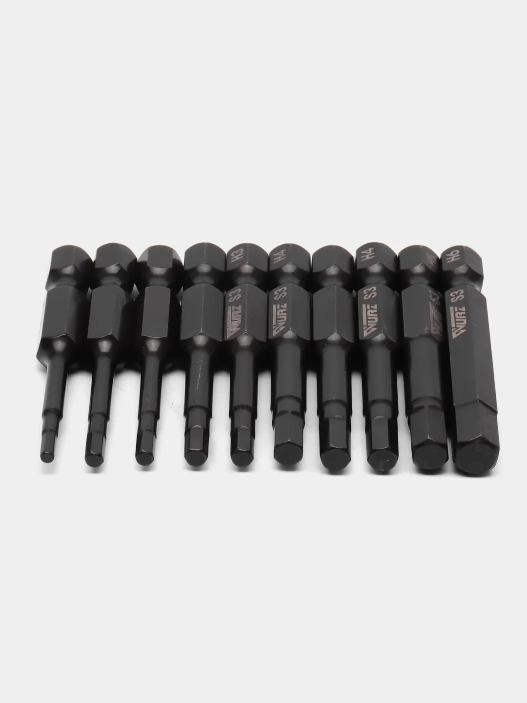 Набор бит для шуруповерта Wurz Torsion HEX, H2-H6, 50 мм, S3, 10 штук
