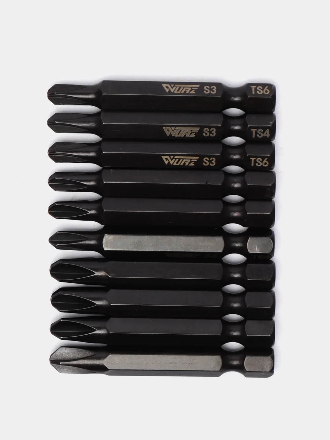 Набор бит Wurz для шуруповерта Torsion Torq-Set, S3, TS4, TS5, TS6, TS8, TS10, 50 мм