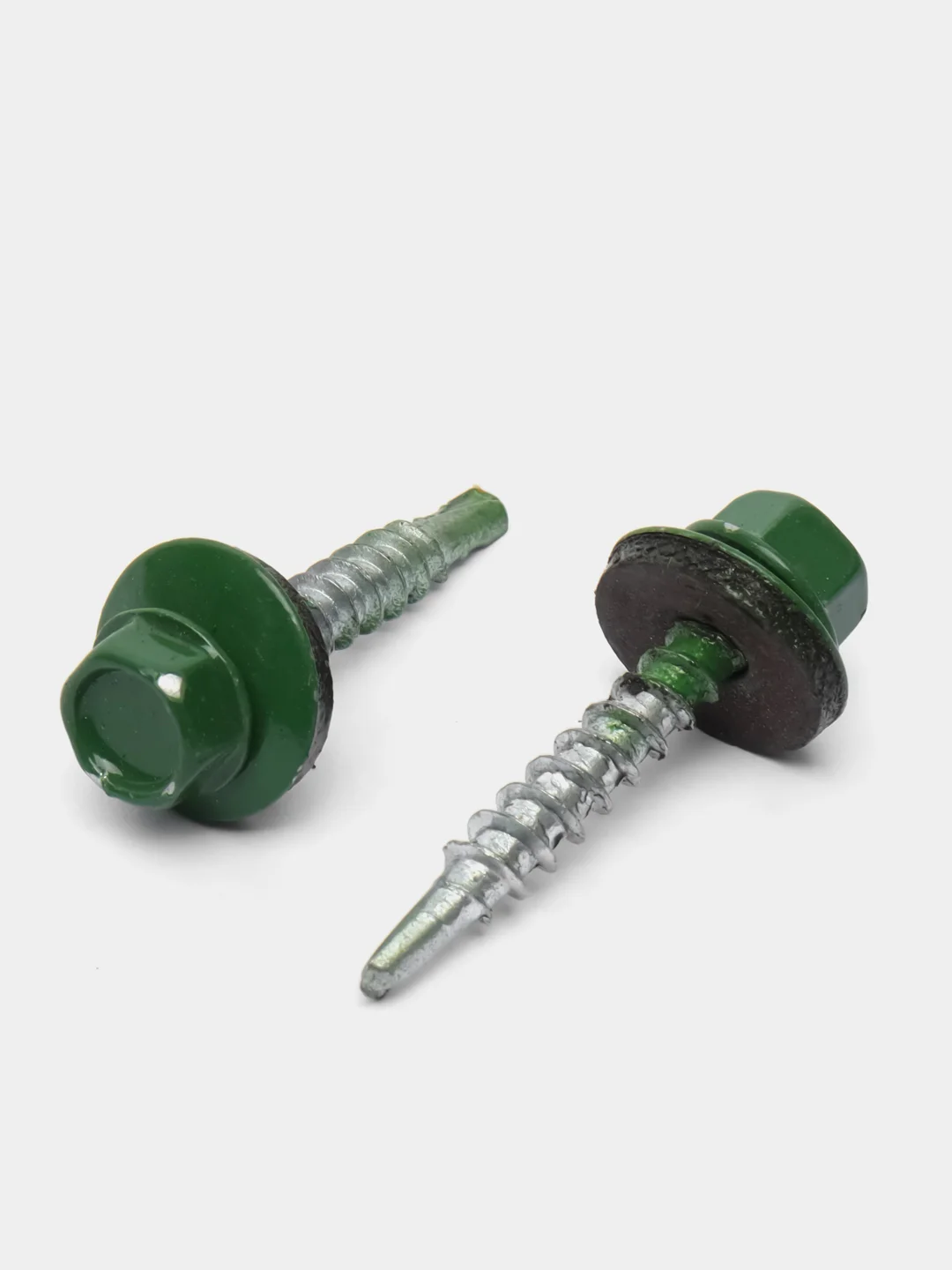 Саморезы кровельные RAL6002, по металлу, зеленый лист, 4,8 х 29