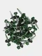 Саморезы кровельные RAL6002, по металлу, зеленый лист, 4,8 х 29