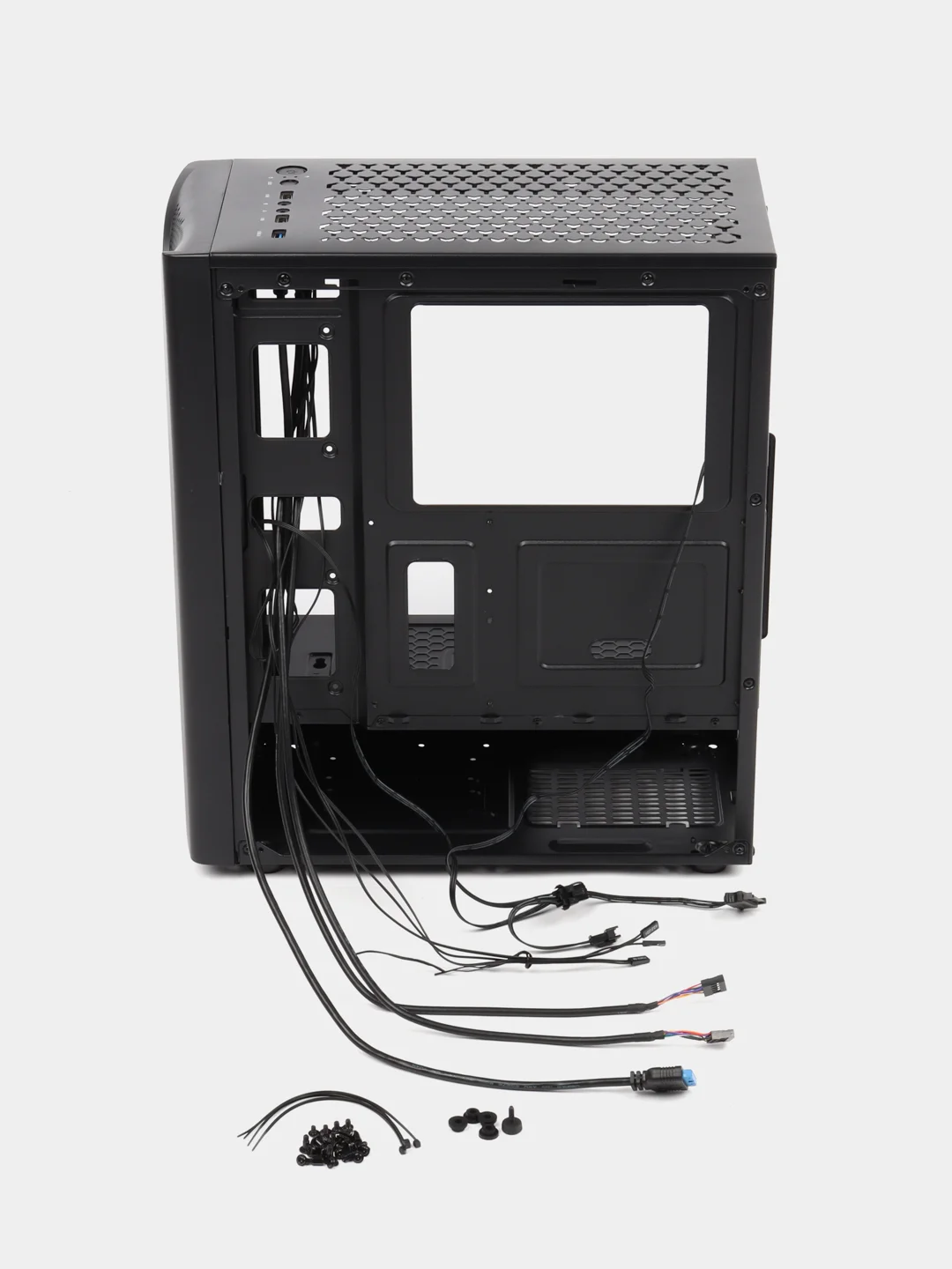 Черный корпус компьютерный GMNG OGC-G120, без БП, ATX 5x120 мм, 2xUSB2.0, 1xUSB3.0