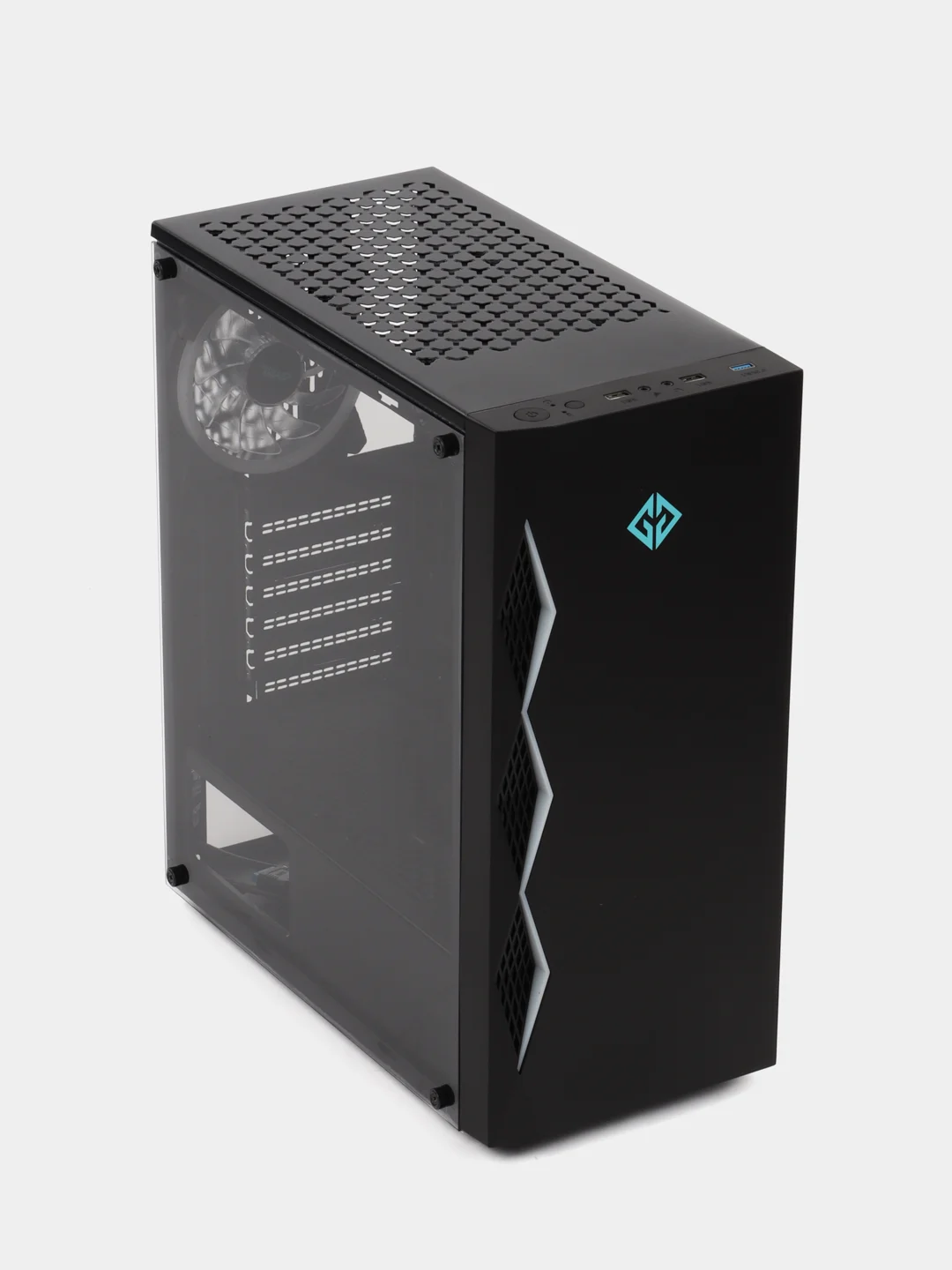 Черный корпус компьютерный GMNG OGC-G110 без БП, ATX 5 х 120 мм, 2 x USB 2.0, 1 х USB 3.0