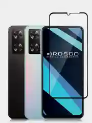 Прозрачный 1-2 шт стекло для Oppo A17/ A17K/ A57/ A57s защитное ROSCO олеофобное с черной рамкой