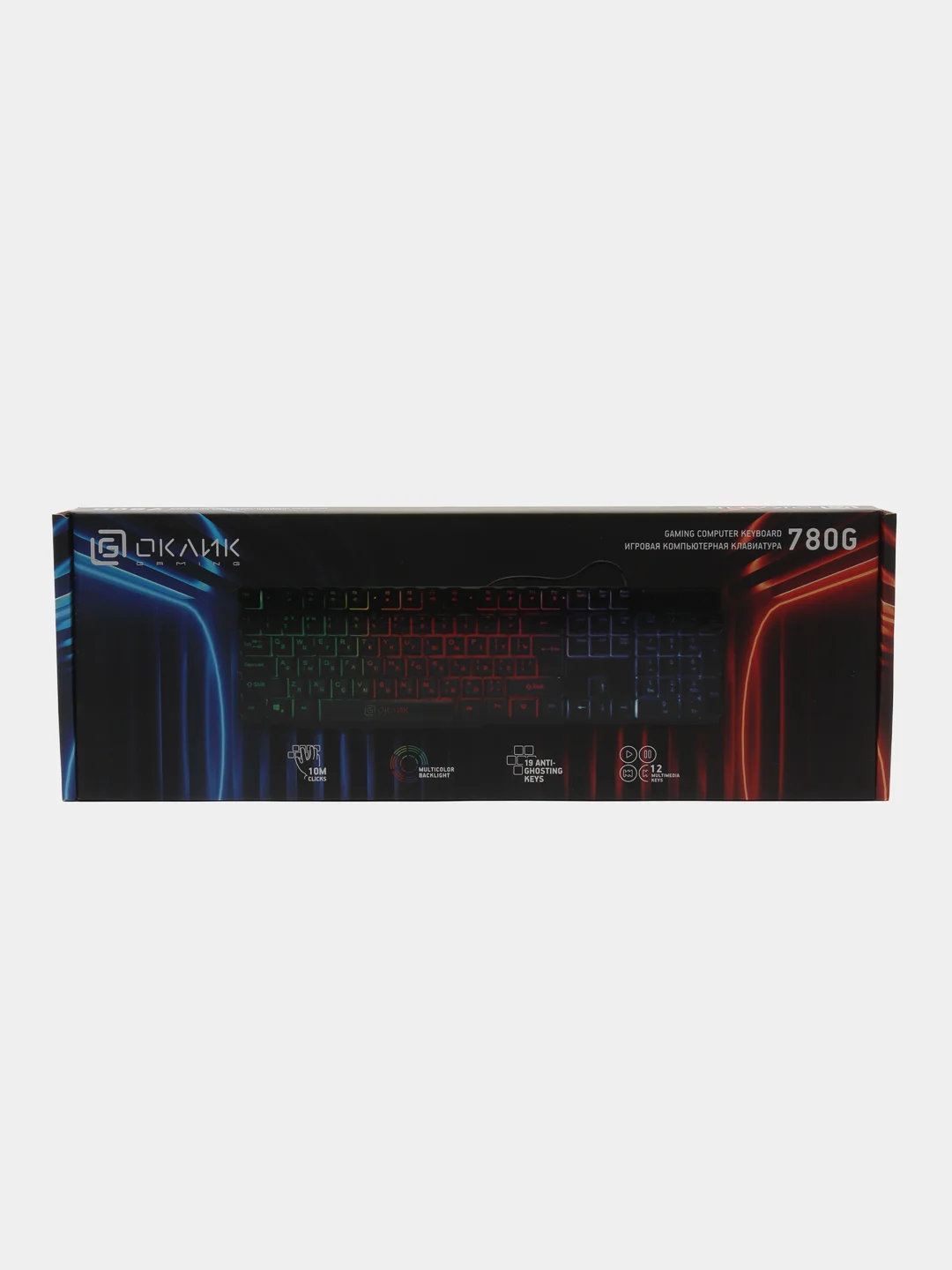 Черный клавиатура игровая Oklick 780G Slayer, с подсветкой, USB