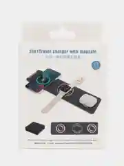 Черный беспроводное зарядное устройство 3 в 1, для iPhone (айфон), Apple Watch, AirPods, Magsafe