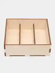 Ящик деревянный для подарка, 3 ячейки