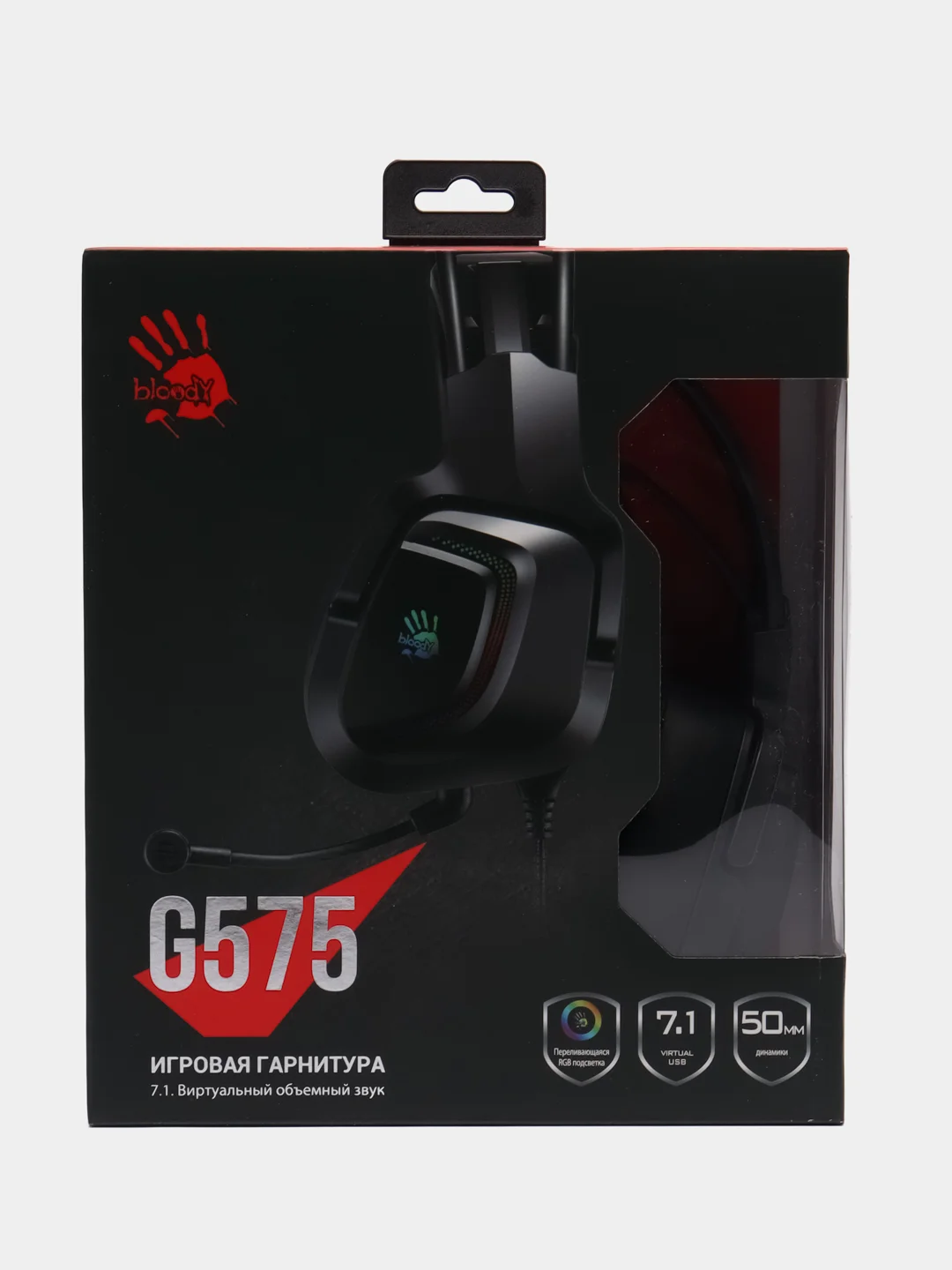 Черный наушники игровые компьютерные A4Tech Bloody G575, с микрофоном