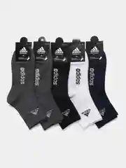 Носки мужские спортивные, средней длины, с вышитым принтом Адидас (Adidas), хлопок, 5 пар