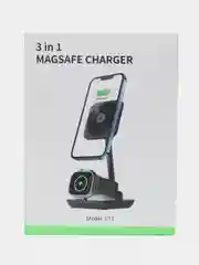 Черный беспроводная магнитная зарядная станция 3 в 1, для iPhone, Watch, Airpods