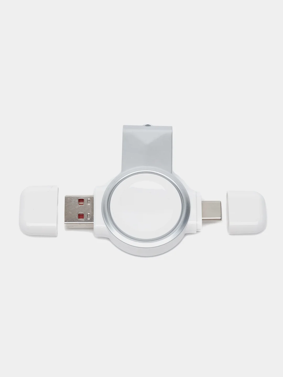 Белый портативное беспроводное зарядное устройство, для Apple Watch и Samsung Galaxy Watch