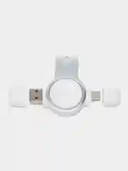 Белый портативное беспроводное зарядное устройство, для Apple Watch и Samsung Galaxy Watch