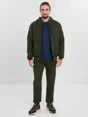 Тёмно-зелёный костюм мужской, спортивный: толстовка на молнии и джоггеры