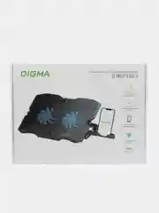 Черный охлаждающая подставка для ноутбука Digma D-NCP150-2, с LED-подсветкой, 15.6"