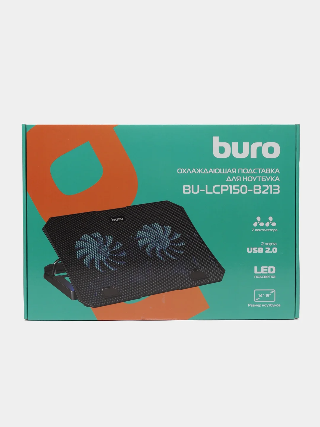 Черный охлаждающая подставка для ноутбука Buro BU-LCP150-B213, 15"