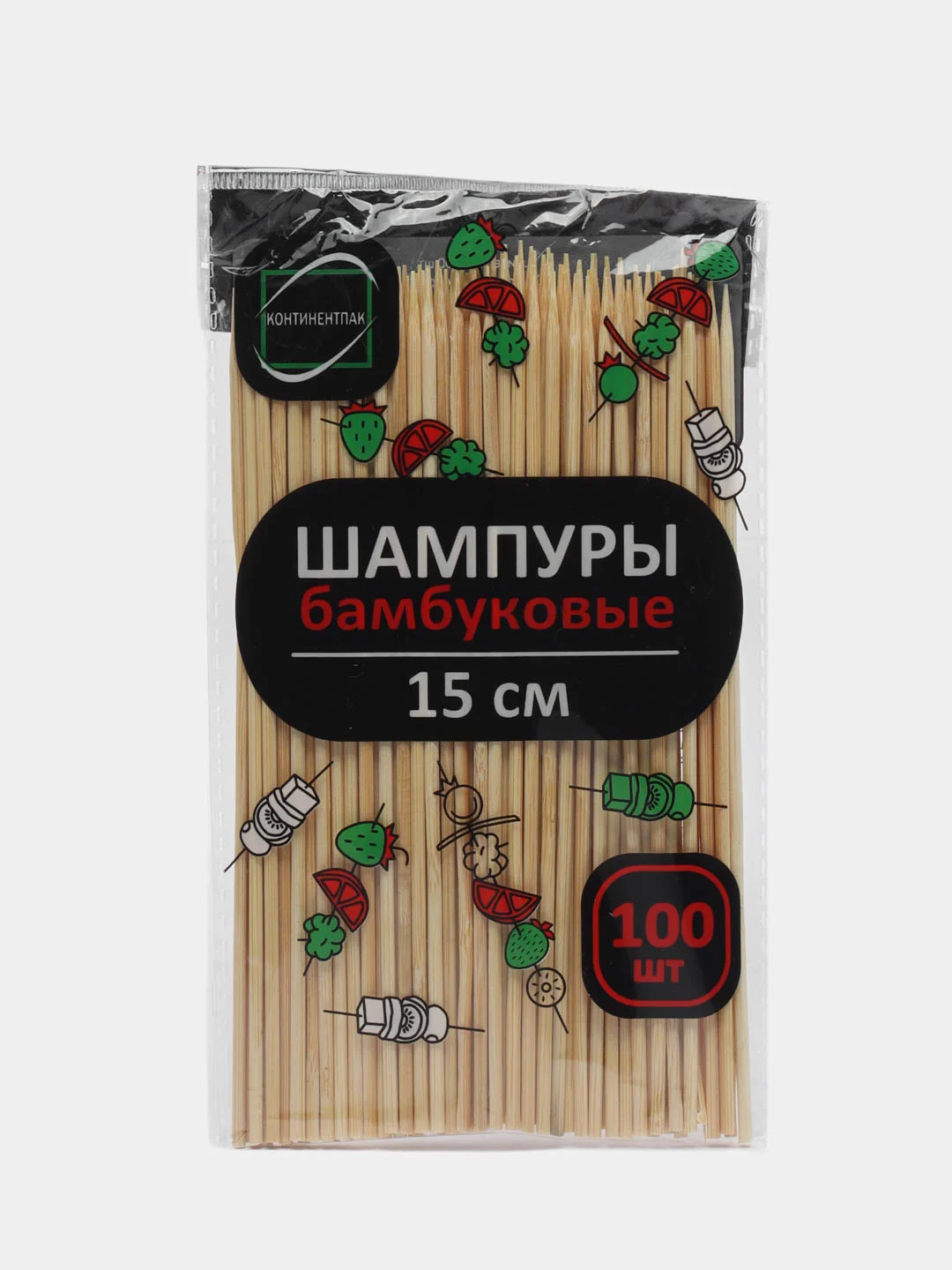 Деревянные шпажки-шампуры из бамбука, разные размеры, 100 штук