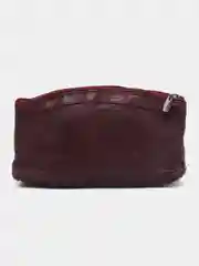 Багровый косметичка женская, из натуральной кожи